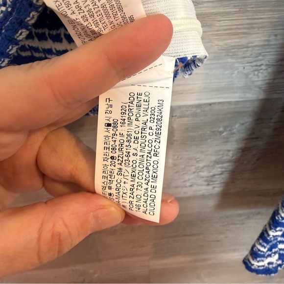 NWT Zara Blue & White Textured Striped Two-Piece Set - Crop Top & Skort - M - Picture 5 of 9